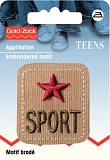 Термоаппликация квадратный джинсовый ярлык бежевого цвета Sport 925634