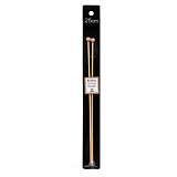 Спицы прямые "Bamboo" 12мм/25см, бамбук, натуральный, 2шт в упаковке, Tulip, KNS101200