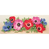 Купить недорого   Набор для вышивания Anchor "Spray Of Anemones" 18*47см, MEZ Венгрия, PCE733  в интернет магазине Фэмили хобби